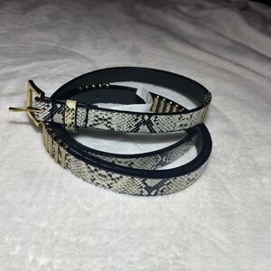 Black and Cream Snake Print Belt